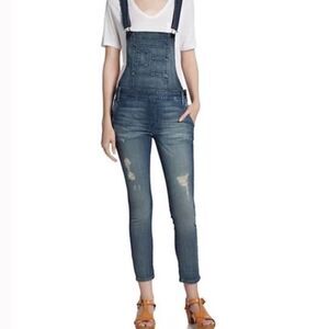 GRAY Skinny Denim Overalls Jumpsuit Size 28